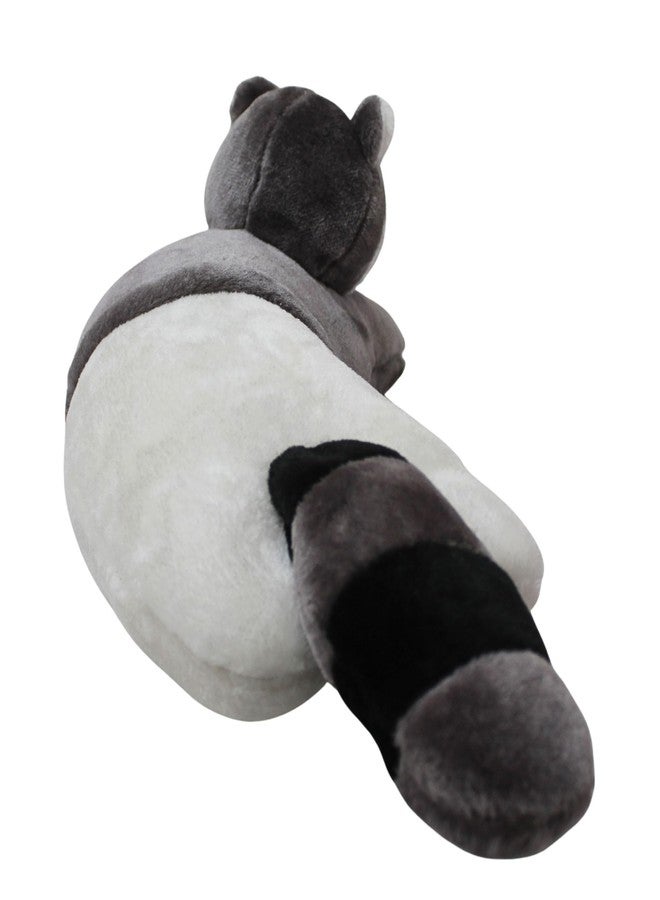 تيكلز وسادة داعمة ناعمة محشوة على شكل حيوان الراكون للأطفال، هدية عيد ميلاد للأولاد والبنات (الحجم: 40 سم، اللون: رمادي وأبيض) - Image 4